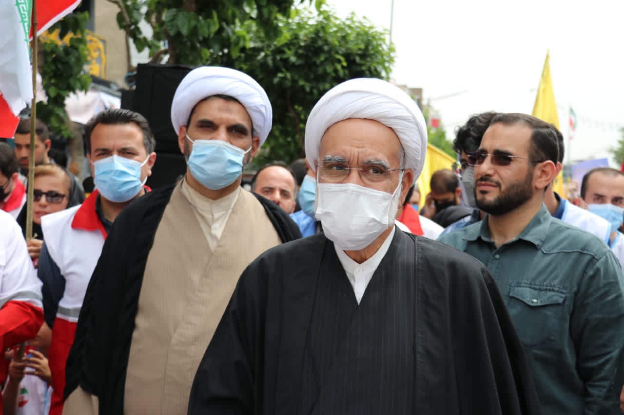 حضور رئیس هلال‌احمر، نماینده ولی فقیه و دبیرکل جمعیت در راهپیمایی پرشور روز جهانی قدس/ گزارش تصویری